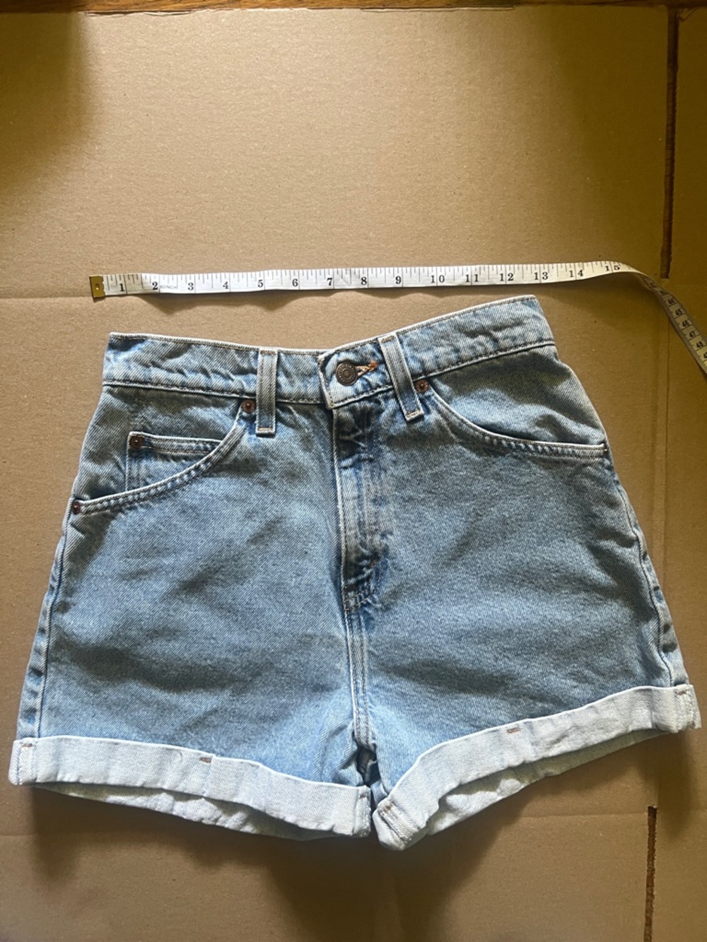 Levi's Light Blue Rolled Cuff Denim Shorts